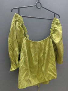 Lime Green Puff Sleeve Top