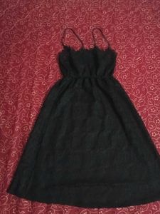 Black Lace Spaghetti Strap Dress