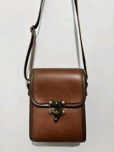 Vintage Brown Leather Crossbody Bag