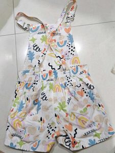 Cute Girls' Floral Print Overalls