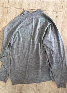 Grey Mock Neck Long Sleeve Top
