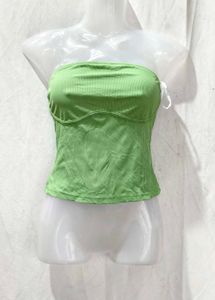 25197. Lime Green Ribbed Tube Top
