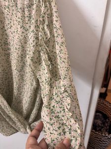 Sheer Floral Wrap Top with Camisole