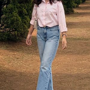 Zara light pink oversized shirt