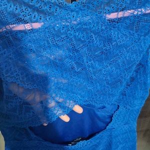 Stunning Blue Lace Wrap Top