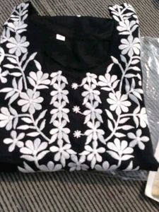 Stylish Black Embroidered Kurta