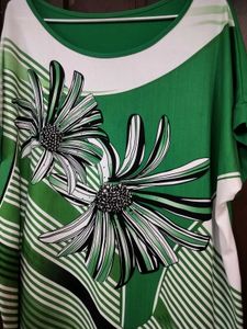 Green Floral Print Top