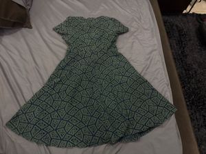 Green short Flare Dress
