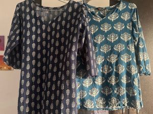 Set of 2 Printed Cotton Kurtas