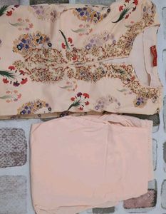 Peach Kurti Pant Set