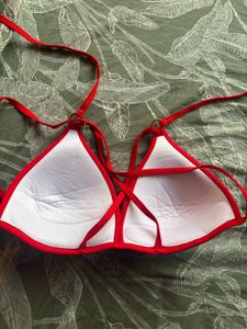 Red Triangle Bikini Top