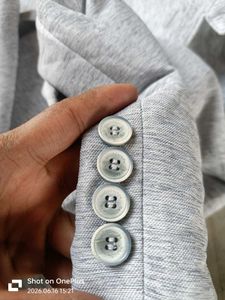 brand is BASSO omme OG Men's Grey Casual Blazer
