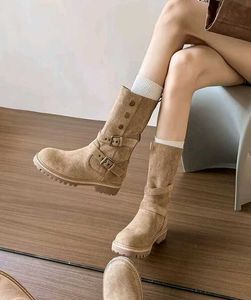 High Barrel Maillard Retro Boots for Women