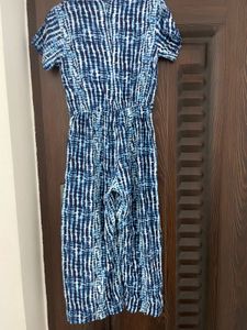 Stylish Blue Tie-Dye Jumpsuit