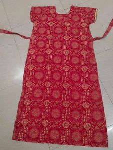 Red Printed Nightgown