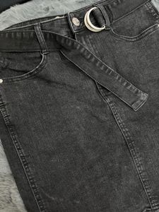 Black Denim Skirt