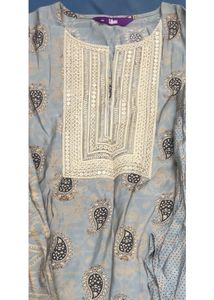 Elegant grey Paisley Print Kurta