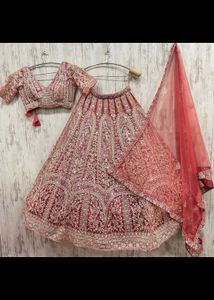 Embroidered Red Lehenga Choli Set