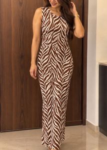 Zebra Print Sleeveless Dress