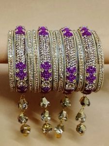 Elegant Purple Stone Bangles