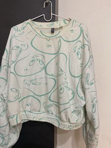 Cute Face Print Graphic Sweatshirt