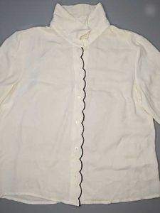 Elegant White Scalloped Shirt