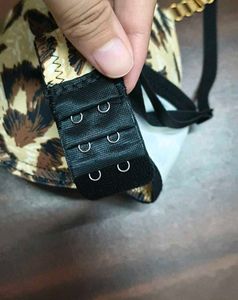 Leopard Print Bra with Chain Straps