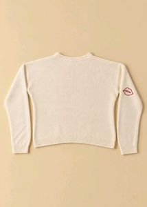 CREAM GRAPHIC EMBROIDERED SWEATER