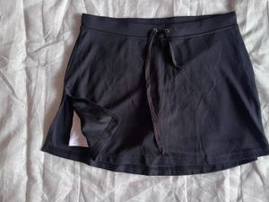 Black Mini Skirt with Drawstring