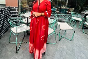 Boho Orange Tie-Dye Mini Dress