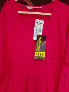 New Fusion Pink Embroidered Top