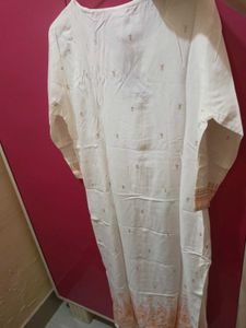 Elegant Cream Kurta with Gold Embroidery