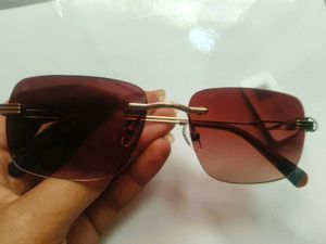 Brown Rimless Sunglasses