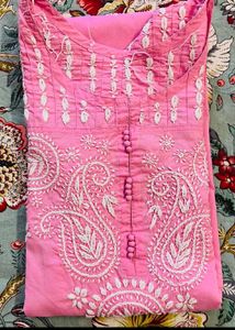 Beautiful Pink Chikankari Kurta