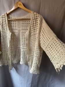 Cream Crochet Cardigan