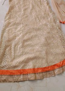 Orange Kurta Set with Mirror Work