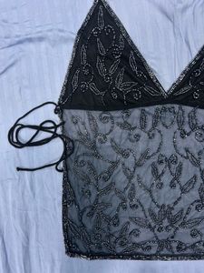 Y2K Viral Beaded Chatpata Halter Top