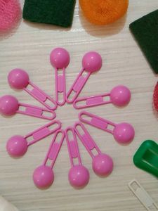Combo Of Scrubbers And Plastic Spoons