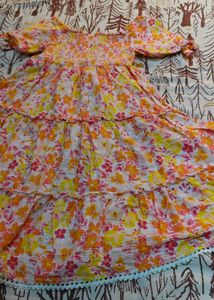 Tiered Floral Print Dress