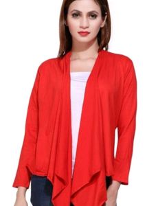 Red Asymmetrical Cardigan