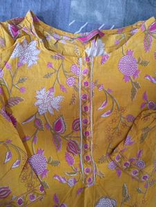 mastrud yellow cotton Kurti