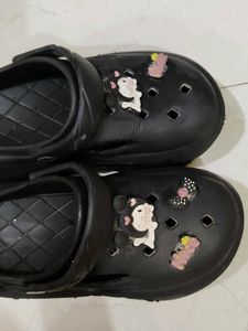 Cute Black crocs with charms