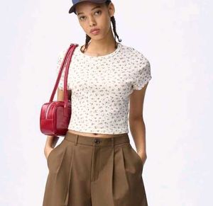 Old Navy White Strawberry Ribbed Crop Top