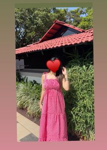 Pink Checked Summer Dress