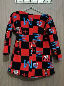 Branded exportCute Girls' Red &amp; Black Dress