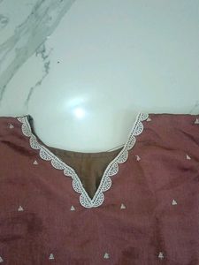 Maroon Embroidered Kurta