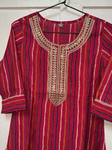 Striped Sequin work kurta
