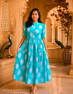 Tiered Floral Print Midi Dresses