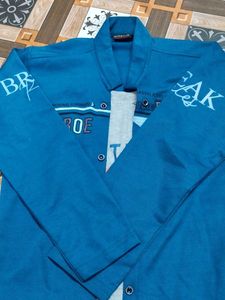 Blue Printed Casual Shirt