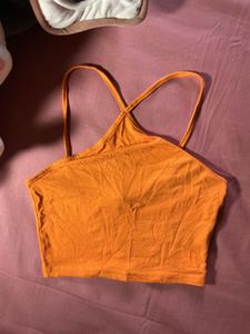 H&amp;M Orange Cropped Tank Top